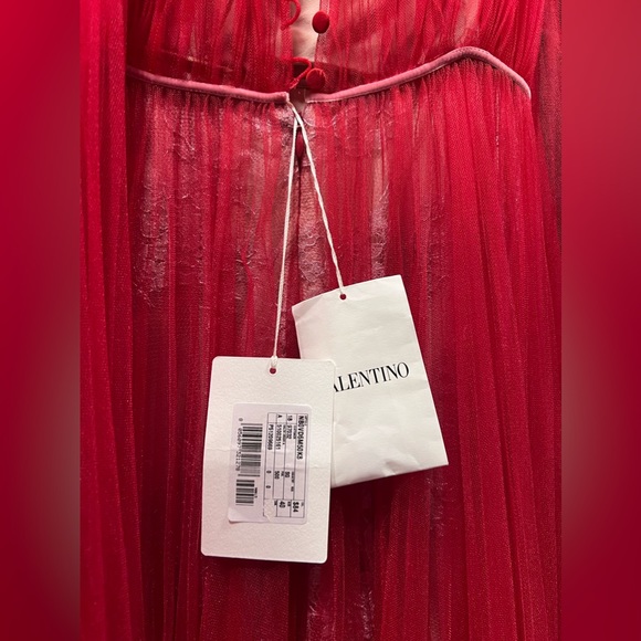 VALENTINO red draped tulle and lace gown IT40 🌹PRICE IS FIRM🌹 - Picture 15 of 16